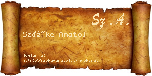 Szőke Anatol névjegykártya